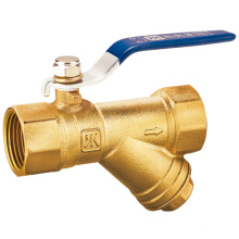 J2038 Brass Filter Ball Valve with strainer / CW617N brass valve